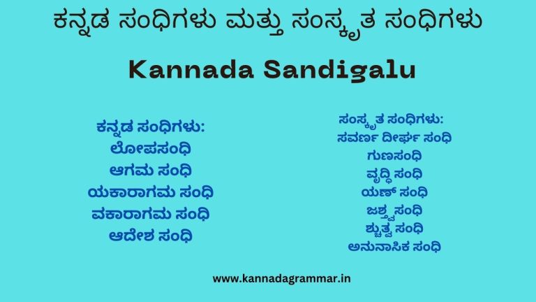 ಕನ್ನಡ ಸಂಧಿಗಳು ಮತ್ತು ಸಂಸ್ಕೃತ ಸಂಧಿಗಳು – Kannada sandhigalu
